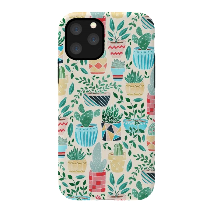 iPhone 11 Pro StrongFit Fun Cacti in Pots by Tangerine-Tane