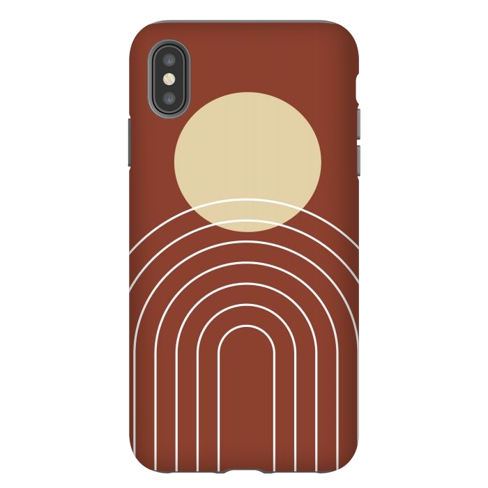 iPhone Xs Max StrongFit Mid Century Modern Geometric 3 (Sun and Rainbow Abstract) by nineFlorals