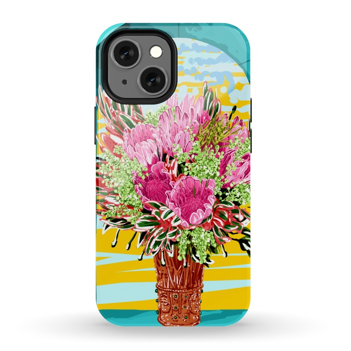 iPhone 13 mini StrongFit The Good Vibes Flower Pot by Uma Prabhakar Gokhale