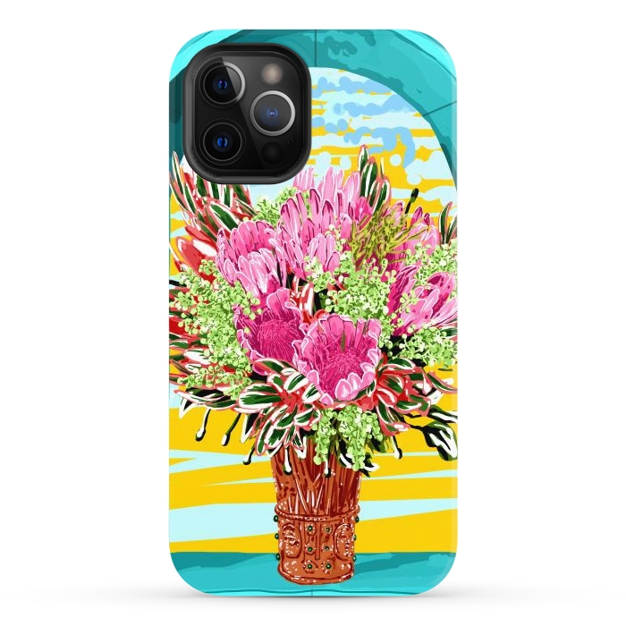 iPhone 12 Pro Max StrongFit The Good Vibes Flower Pot by Uma Prabhakar Gokhale