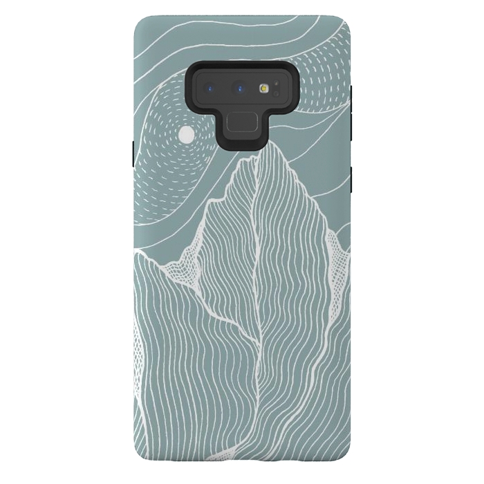Galaxy Note 9 StrongFit White wind lines by Steve Wade (Swade)