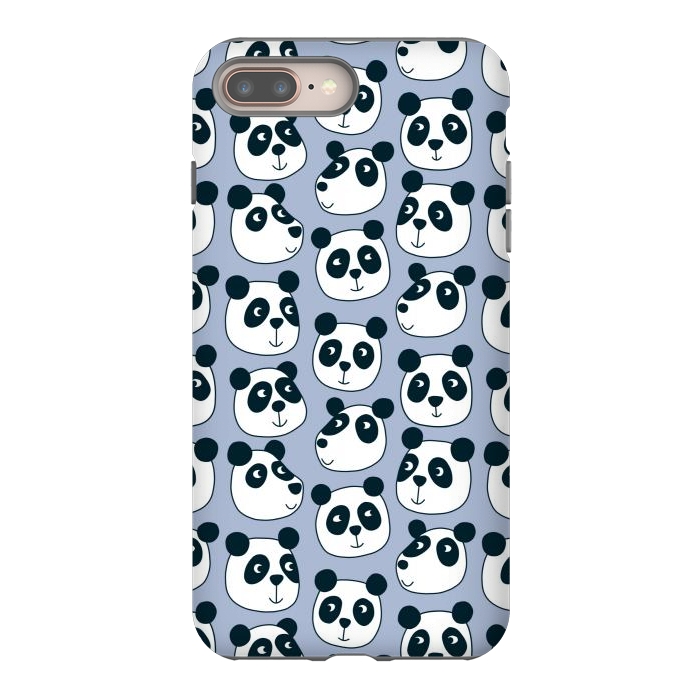 iPhone 7 plus StrongFit Particularly Pleasant Panda Bears on Blue by Nic Squirrell