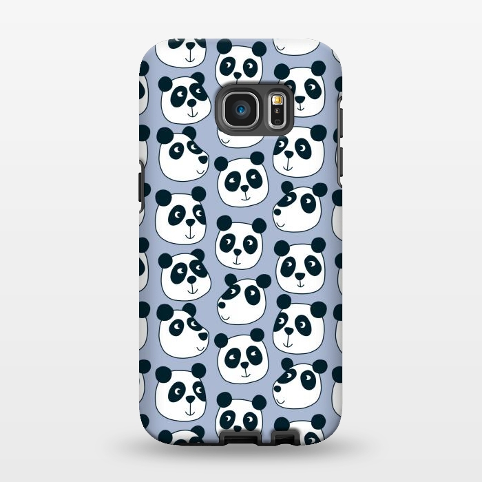 Galaxy S7 EDGE StrongFit Particularly Pleasant Panda Bears on Blue by Nic Squirrell
