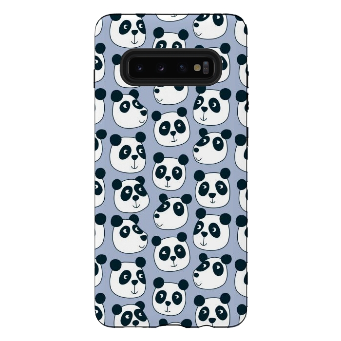 Galaxy S10 plus StrongFit Particularly Pleasant Panda Bears on Blue by Nic Squirrell