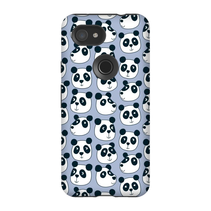 Pixel 3A StrongFit Particularly Pleasant Panda Bears on Blue by Nic Squirrell