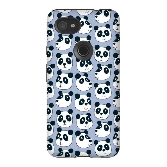 Pixel 3AXL StrongFit Particularly Pleasant Panda Bears on Blue by Nic Squirrell