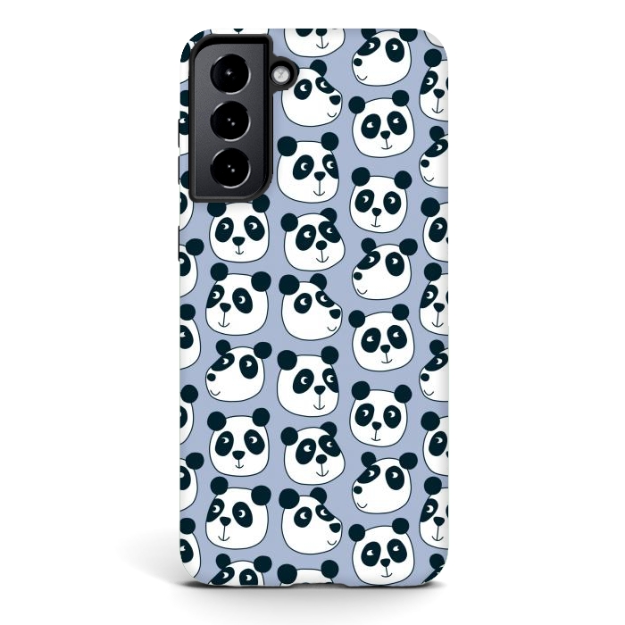 Galaxy S21 plus StrongFit Particularly Pleasant Panda Bears on Blue by Nic Squirrell