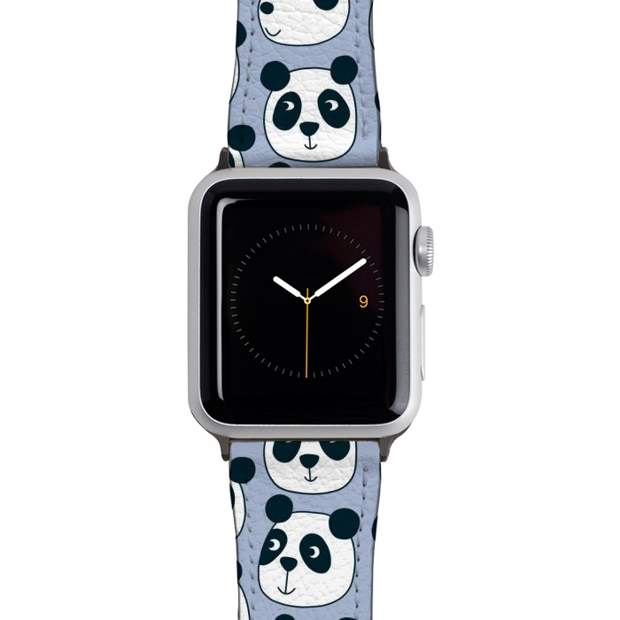 Watch 38mm / 40mm Strap PU leather Particularly Pleasant Panda Bears on Blue by Nic Squirrell