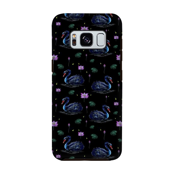 Galaxy S8 StrongFit Black Swans in Lily Pond by Negin Mf
