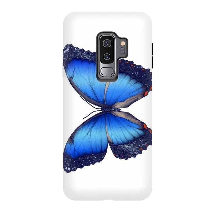 Galaxy S9 plus StrongFit Cosmic Blue Butterfly by ECMazur 