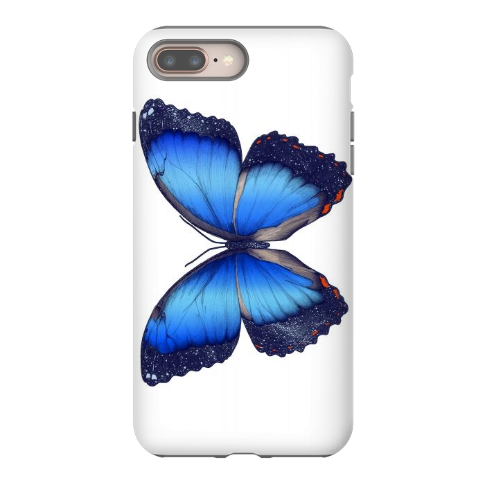 iPhone 8 plus StrongFit Cosmic Blue Butterfly by ECMazur 