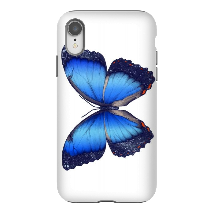 iPhone Xr StrongFit Cosmic Blue Butterfly by ECMazur 