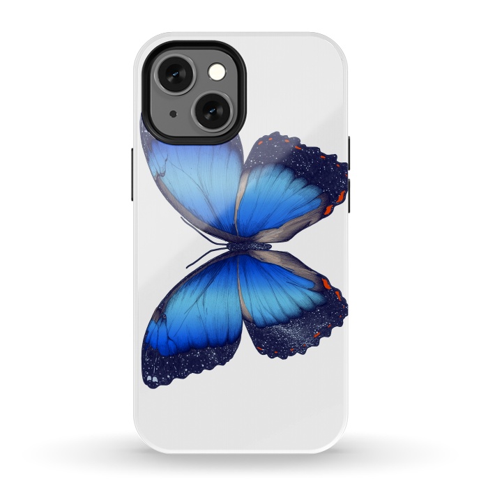 iPhone 13 mini StrongFit Cosmic Blue Butterfly by ECMazur 