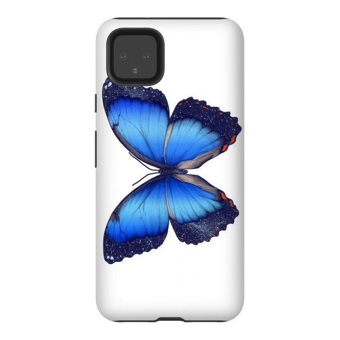 Pixel 4XL StrongFit Cosmic Blue Butterfly by ECMazur 
