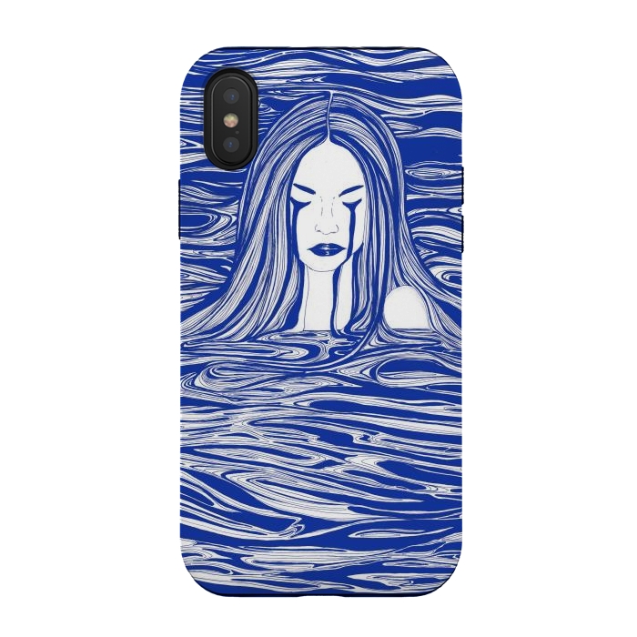 iPhone Xs / X StrongFit Blue Sea Nymph by ECMazur 