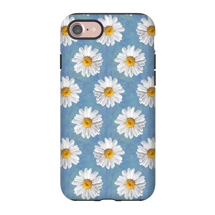 iPhone 7 StrongFit Daisy Blues - Daisy Pattern on Cornflower Blue by Tangerine-Tane