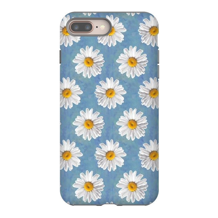 iPhone 7 plus StrongFit Daisy Blues - Daisy Pattern on Cornflower Blue by Tangerine-Tane