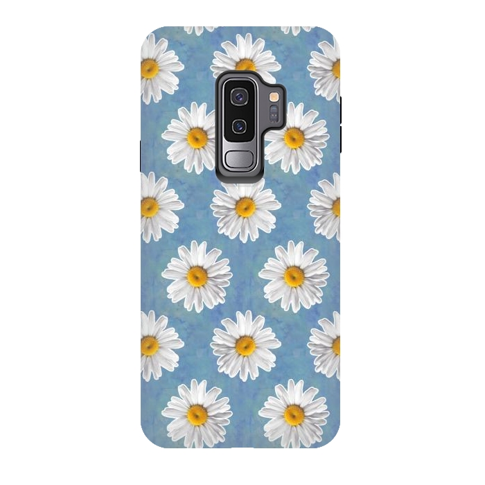 Galaxy S9 plus StrongFit Daisy Blues - Daisy Pattern on Cornflower Blue by Tangerine-Tane