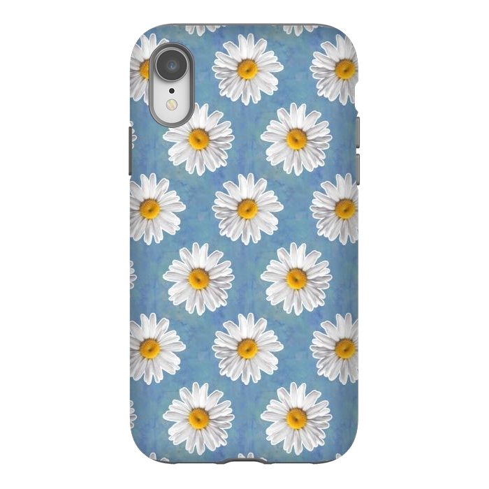 iPhone Xr StrongFit Daisy Blues - Daisy Pattern on Cornflower Blue by Tangerine-Tane