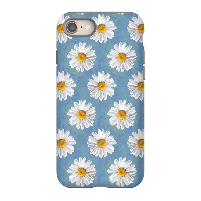iPhone SE StrongFit Daisy Blues - Daisy Pattern on Cornflower Blue by Tangerine-Tane