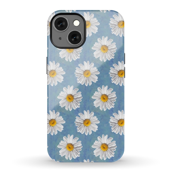 iPhone 13 StrongFit Daisy Blues - Daisy Pattern on Cornflower Blue by Tangerine-Tane