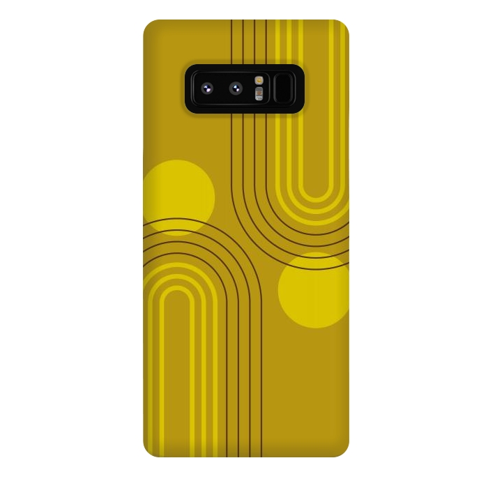 Galaxy Note 8 StrongFit Mid Century Modern Geometric 147 in Old GOld Tones (Rainbow and Sun Abstraction) by nineFlorals