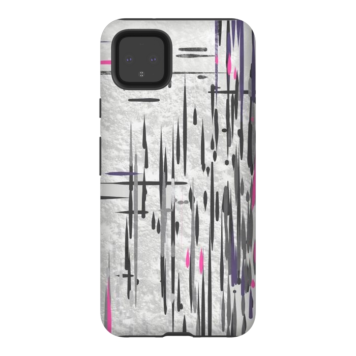 Pixel 4XL StrongFit Abstract pink and grey highlights  by Josie