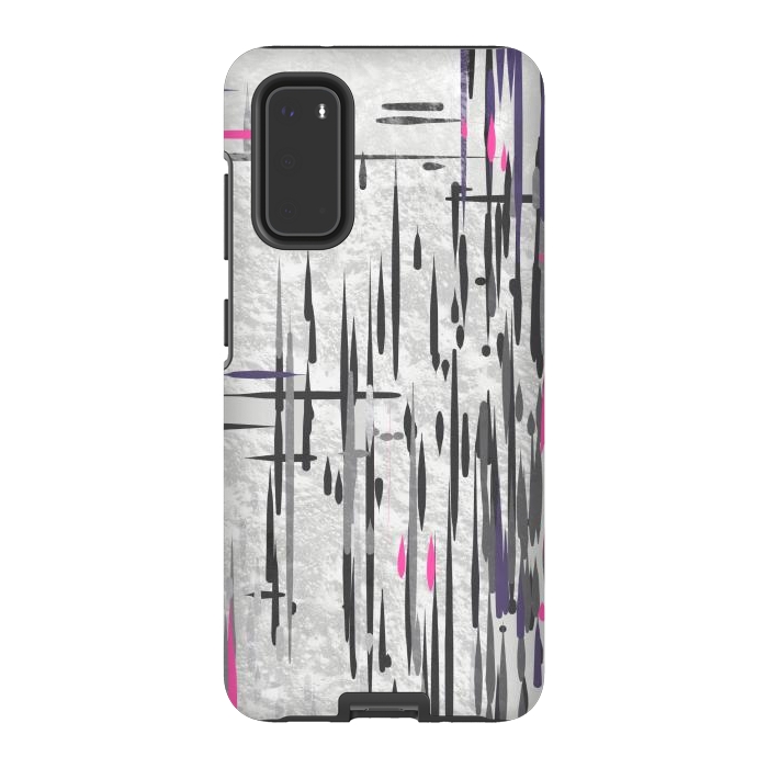 Galaxy S20 StrongFit Abstract pink and grey highlights  by Josie