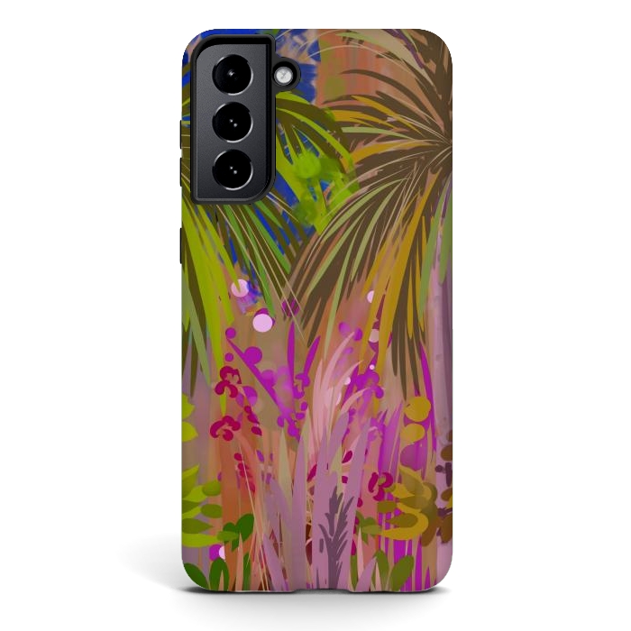 Galaxy S21 plus StrongFit Pink palms by Josie