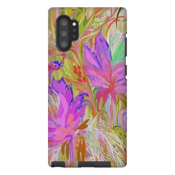 Galaxy Note 10 plus StrongFit Abstract Protea Flowers  by Josie