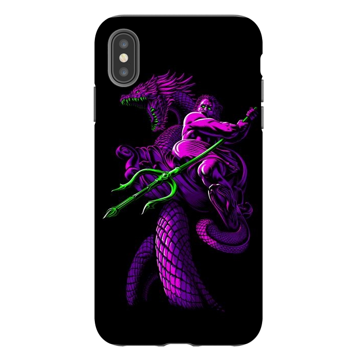 iPhone Xs Max StrongFit Poseidon with Trident and Dragon by Alberto