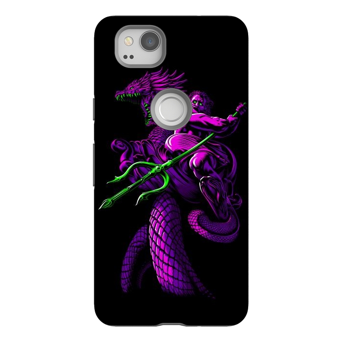 Pixel 2 StrongFit Poseidon with Trident and Dragon by Alberto