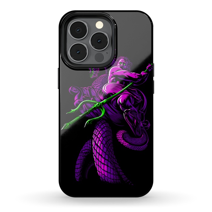 iPhone 13 pro StrongFit Poseidon with Trident and Dragon by Alberto
