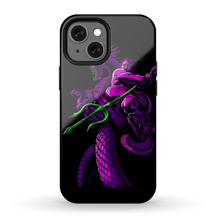 iPhone 13 mini StrongFit Poseidon with Trident and Dragon by Alberto