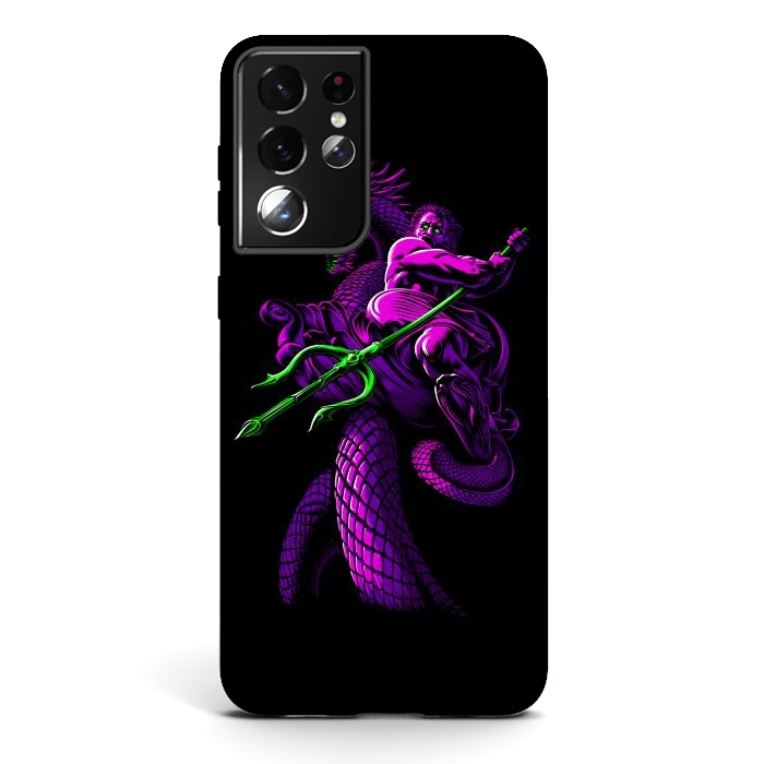 Galaxy S21 ultra StrongFit Poseidon with Trident and Dragon by Alberto