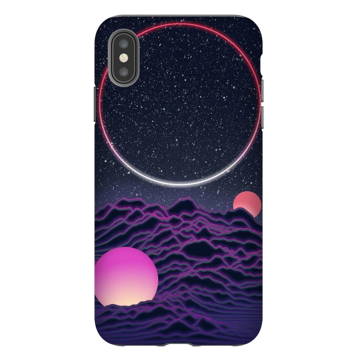 iPhone Xs Max StrongFit Neon Moonscape by amini54