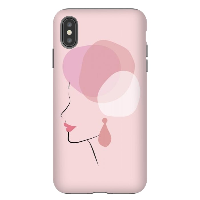 iPhone Xs Max StrongFit Pink Bubble Lady by Martina