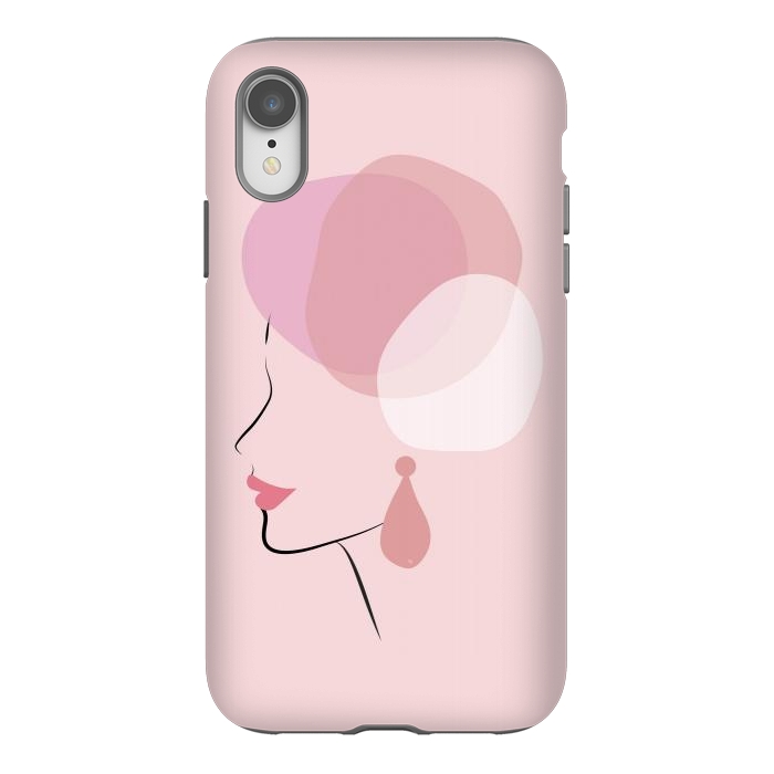 iPhone Xr StrongFit Pink Bubble Lady by Martina