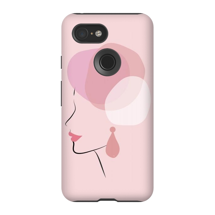 Pixel 3 StrongFit Pink Bubble Lady by Martina