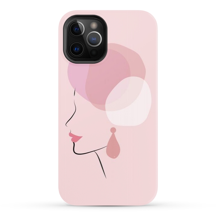 iPhone 12 Pro StrongFit Pink Bubble Lady by Martina
