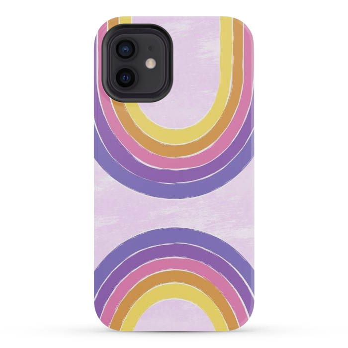 iPhone 12 mini StrongFit Double Rainbow by Martina