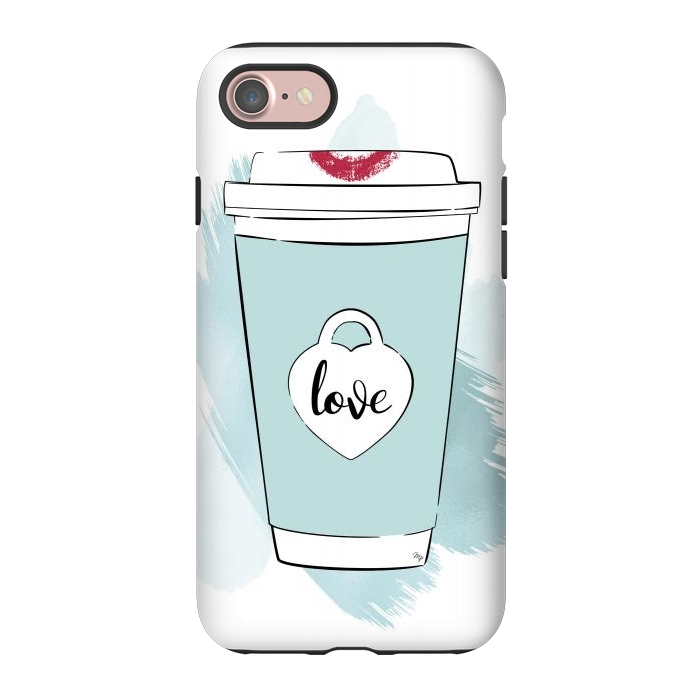iPhone 7 StrongFit Love Coffee Cup by Martina