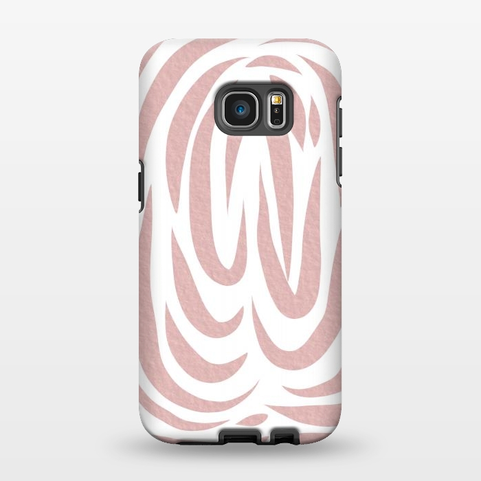 Galaxy S7 EDGE StrongFit Brown Watercolor stripes by Josie