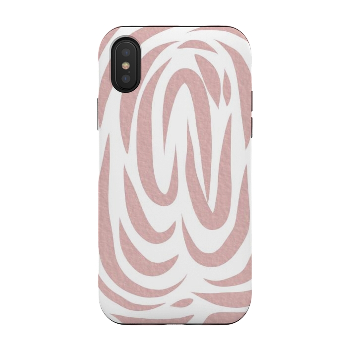 iPhone Xs / X StrongFit Brown Watercolor stripes by Josie