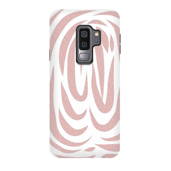 Galaxy S9 plus StrongFit Brown Watercolor stripes by Josie
