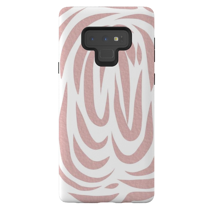 Galaxy Note 9 StrongFit Brown Watercolor stripes by Josie
