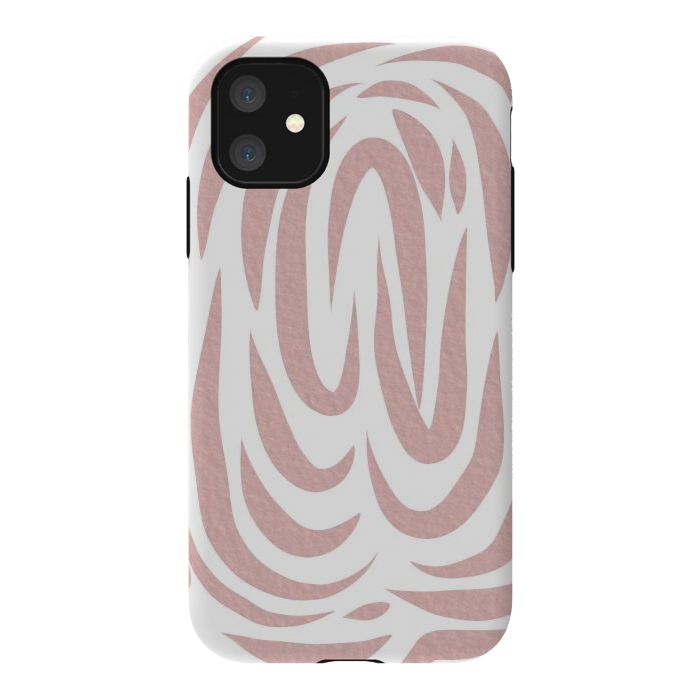 iPhone 11 StrongFit Brown Watercolor stripes by Josie
