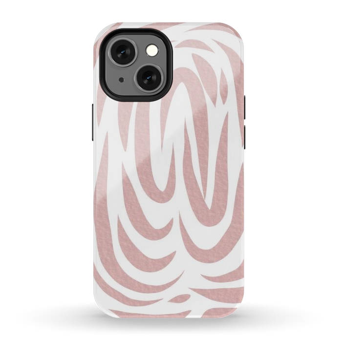 iPhone 12 mini StrongFit Brown Watercolor stripes by Josie