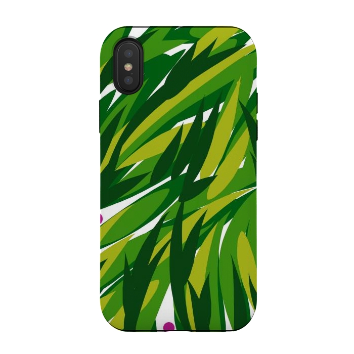 iPhone Xs / X StrongFit Green Palms by Josie