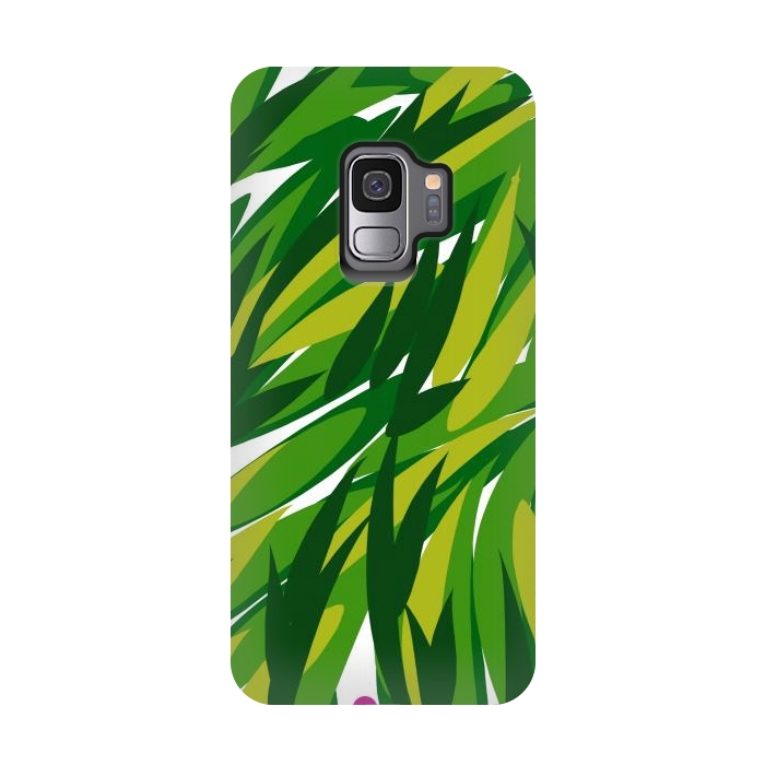 Galaxy S9 StrongFit Green Palms by Josie